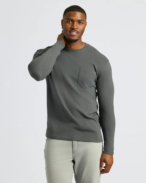 Carbon Tall Heavyweight Long Sleeve Pocket Crew