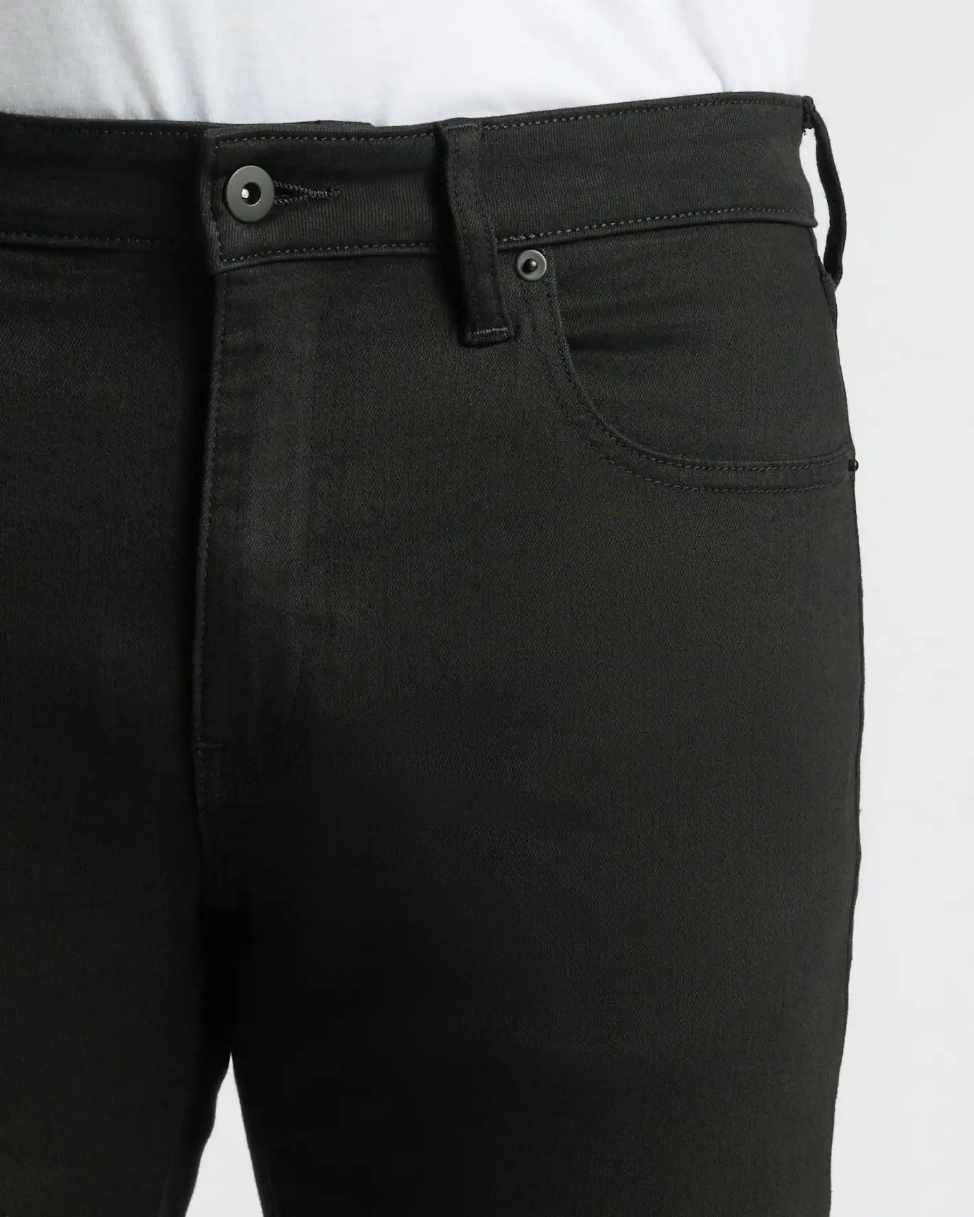 Black Wash Straight Comfort Stretch Jeans