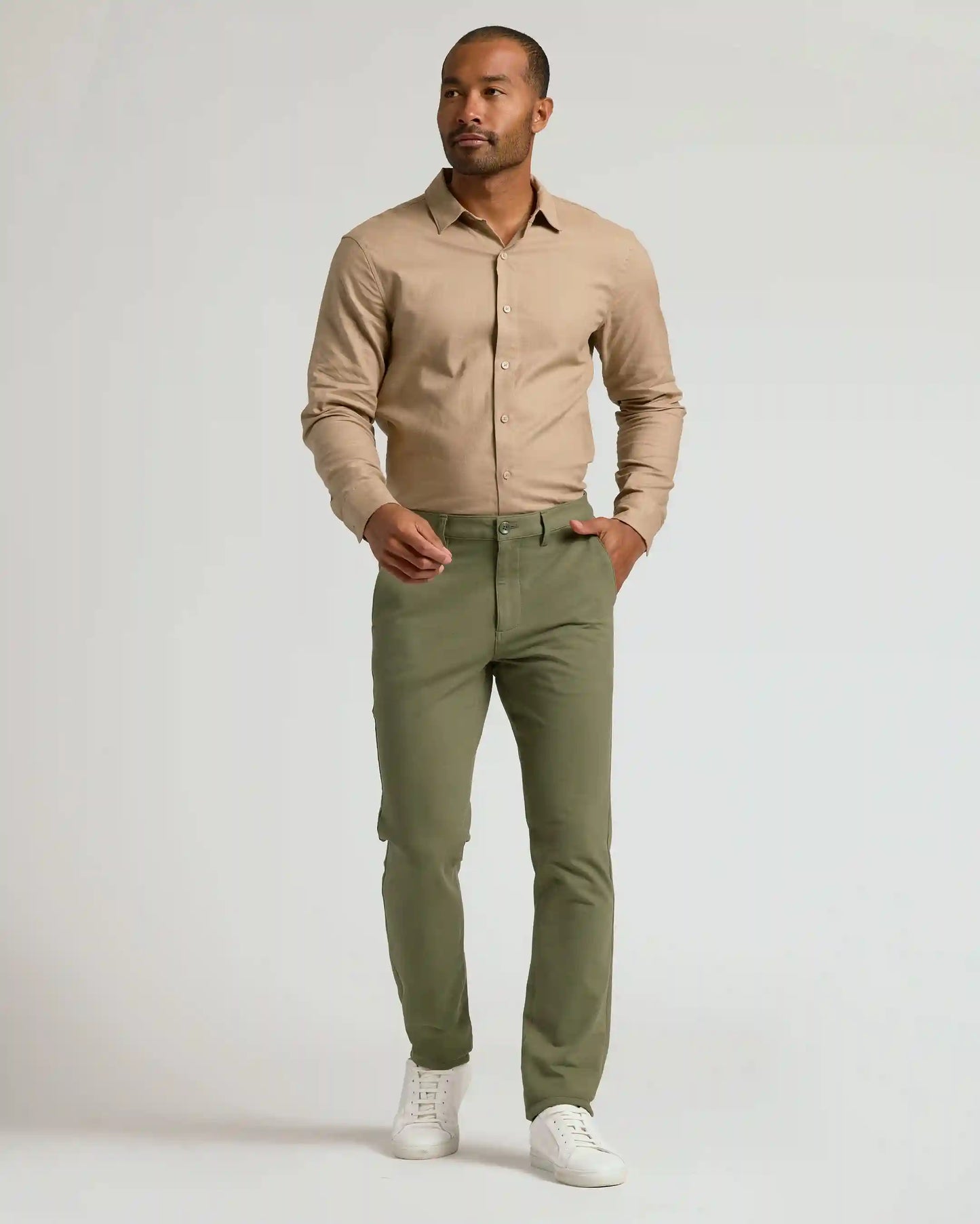 Military Green Slim Chino Pants 2.0