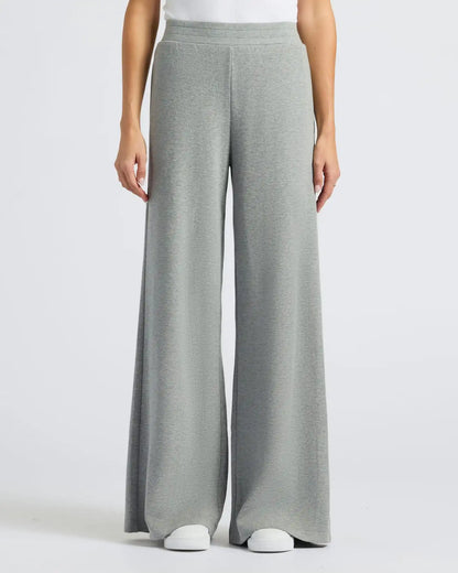 Womens Heather Gray Waffle Long Sleeve Henley & Waffle Leg Pant 2-Pack
