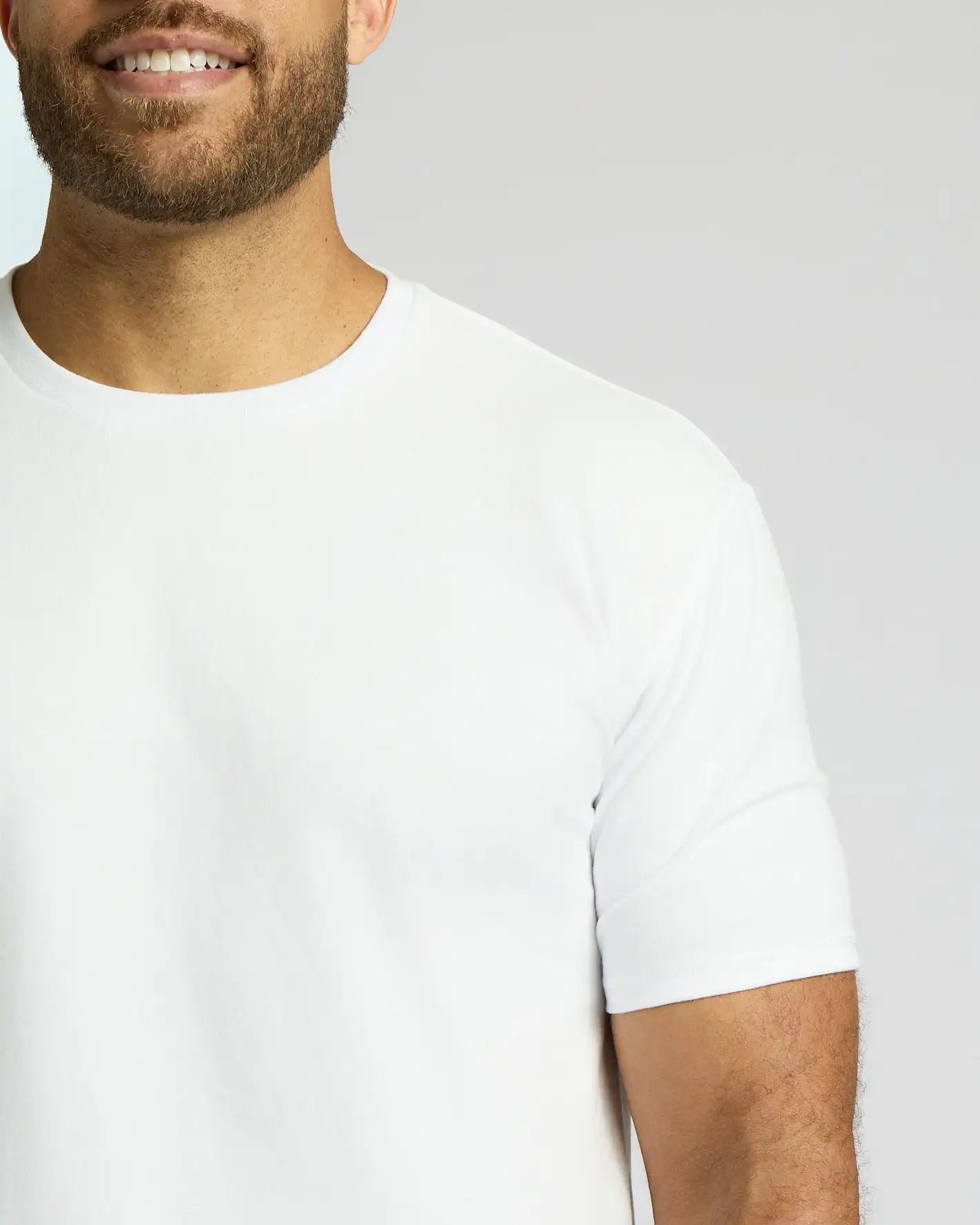 White Tall Heavyweight Curved Hem Crew