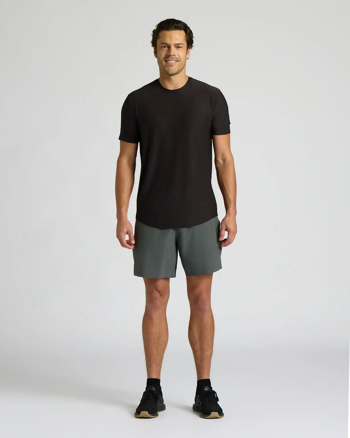 All Black Active Curved Hem Crew 6-Pack