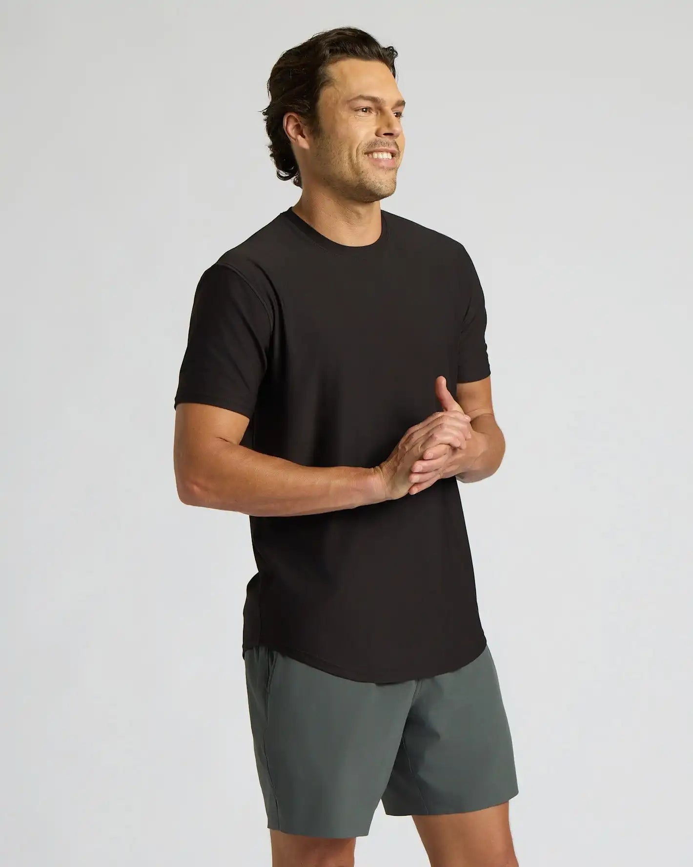 All Black Active Curved Hem Crew 6-Pack
