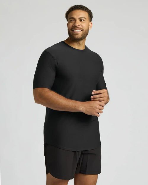 Black Tall Active Curved Hem Crew