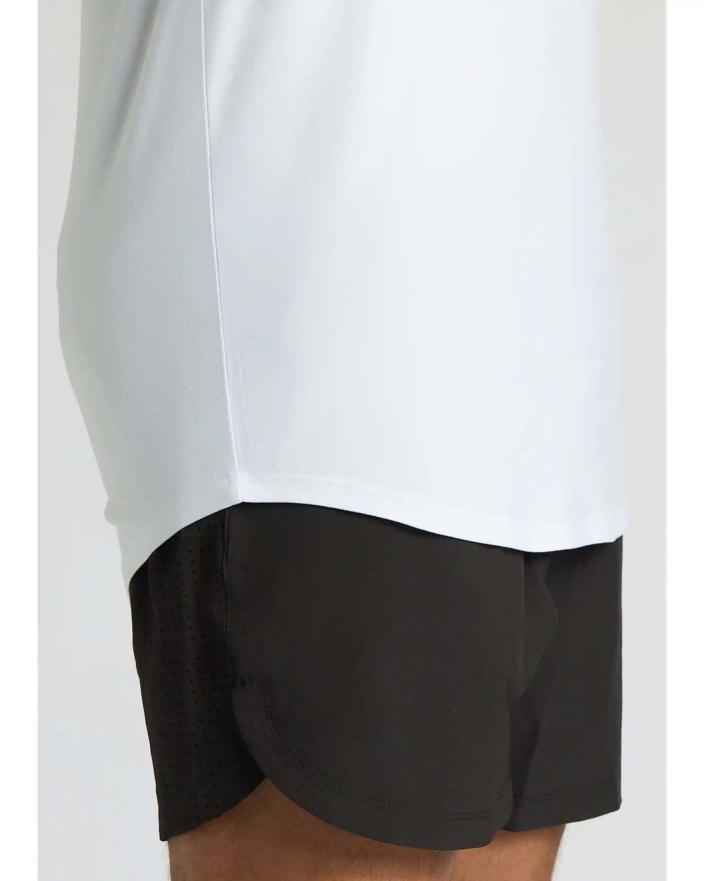 White Tall Active Curved Hem Crew