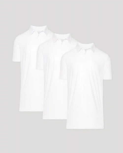 White Tall Active Polo 3-Pack