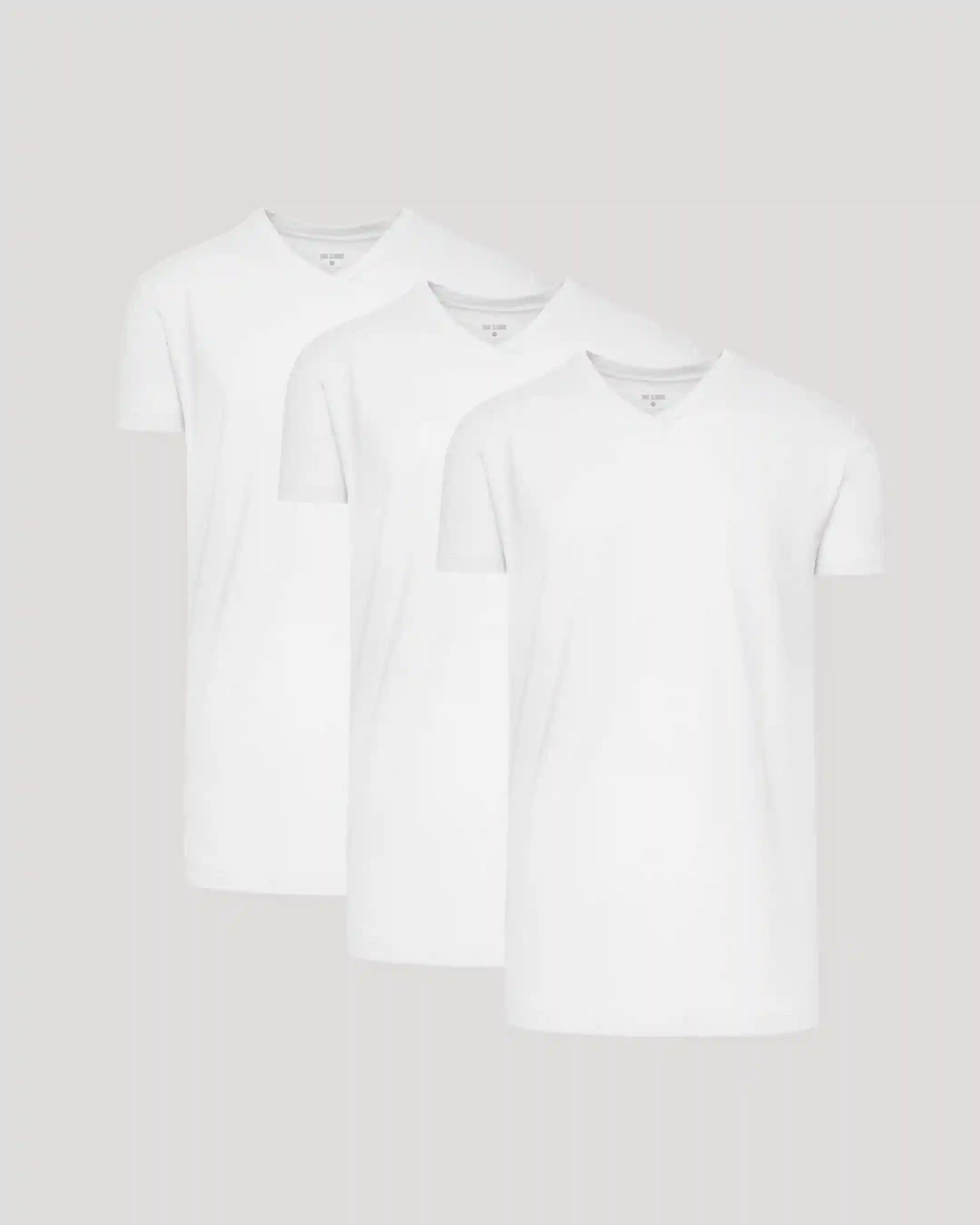 White Short Sleeve Tall Classic V-Neck 3-Pack