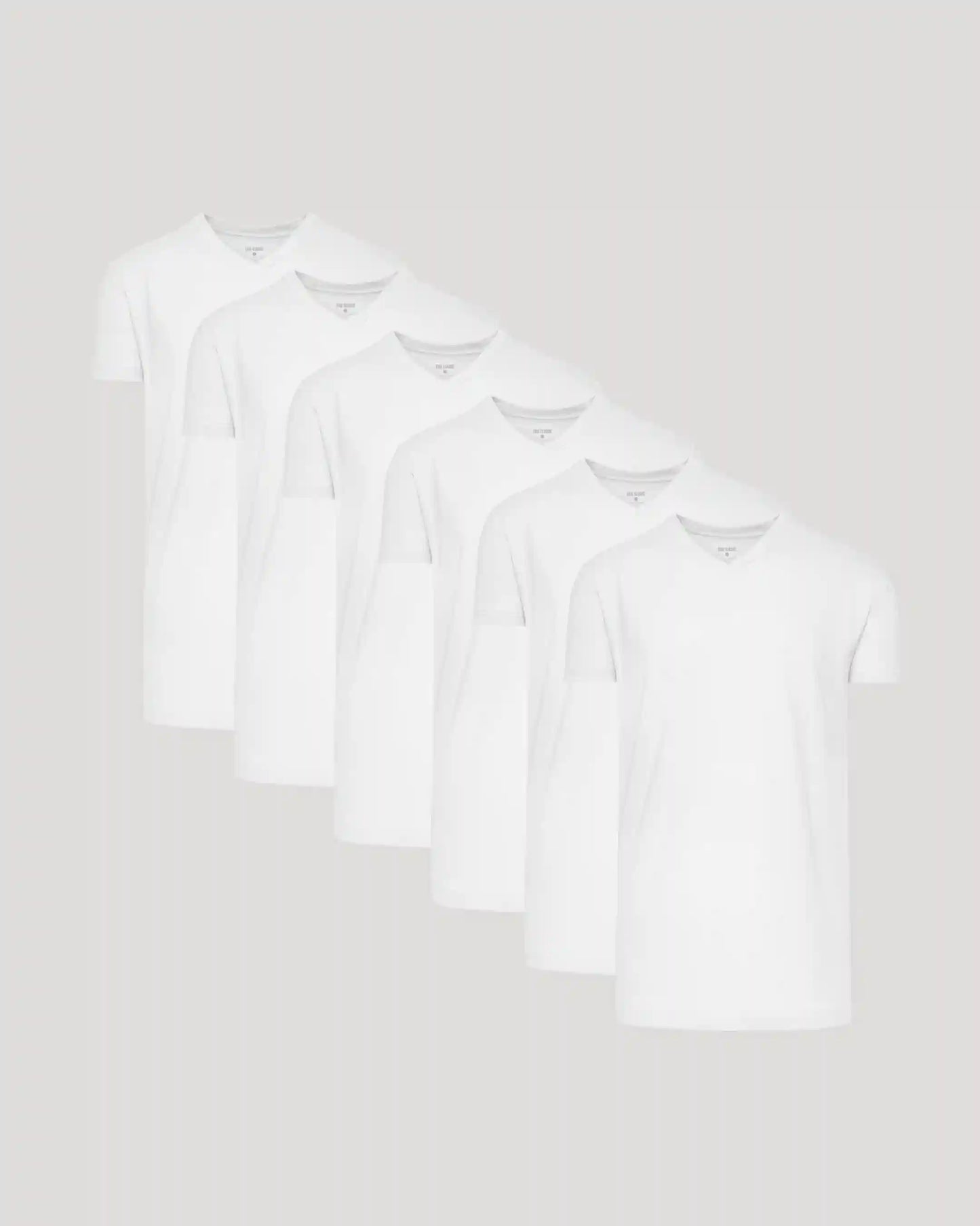 White Short Sleeve Tall Classic V-Neck 6-Pack