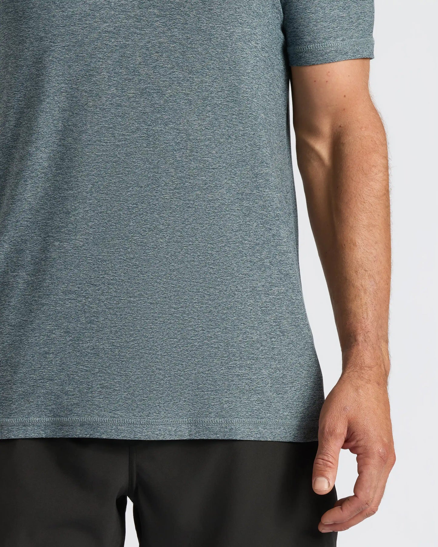 Heather Navy Active Crew Neck Tee