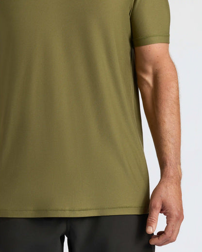 Military Green Active Crew Neck Tee