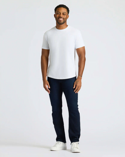 White Curved Hem Classic Crew Neck 6-Pack