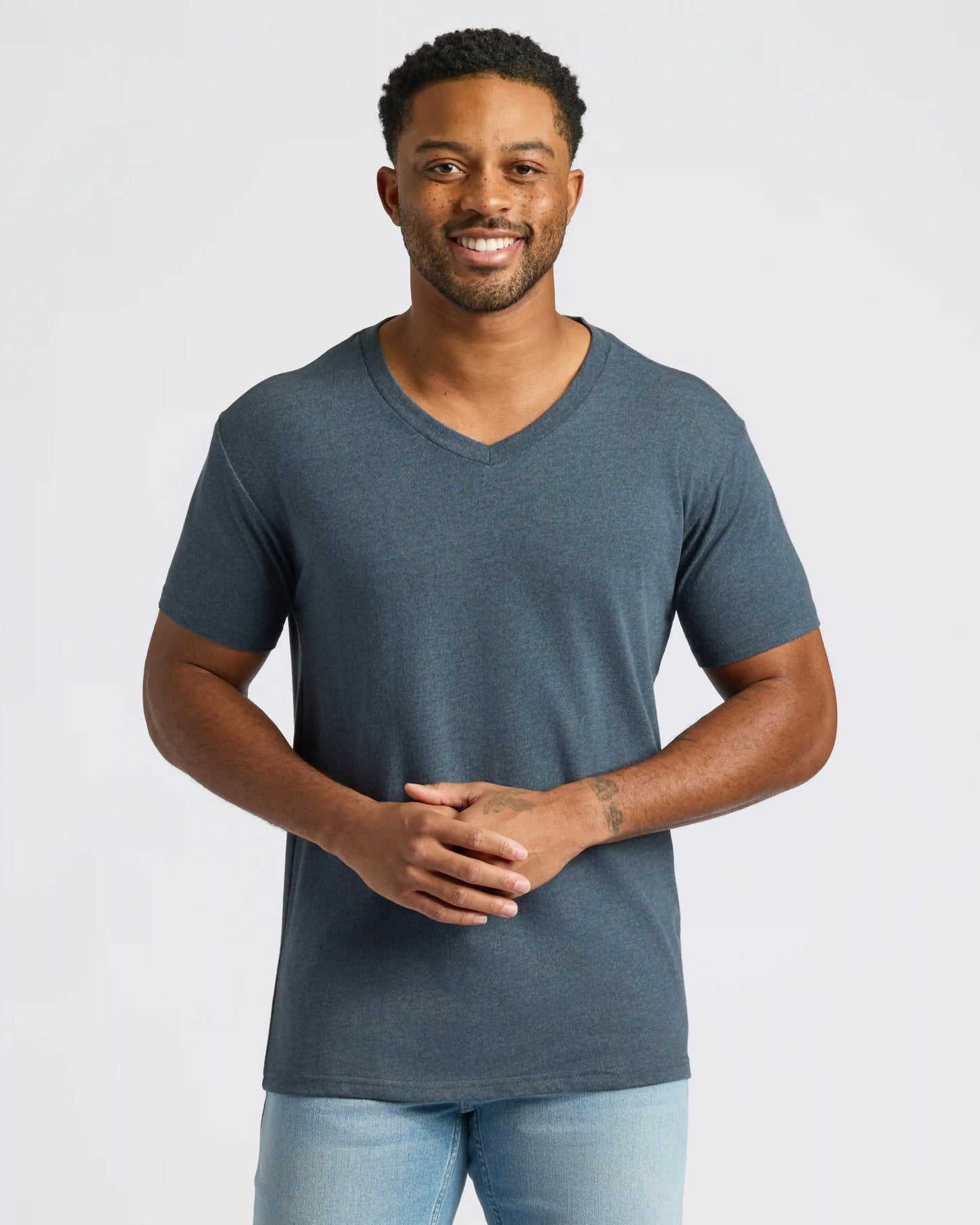 Heather Navy Classic V-Neck